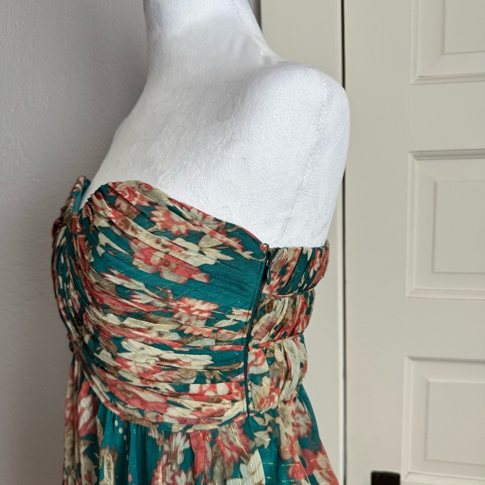 Pearl by Georgina Chapman Strapless Floral Handkerchief Hem Dress - Picture 9 of 14